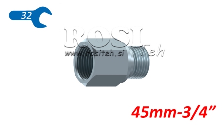 HYDRAULIKADAPTER MÄNNLICH-WEIBLICH 3/4 - VERLÄNGERT