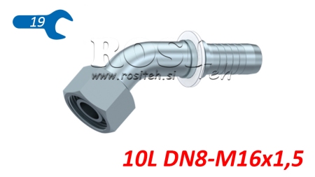 HYDRAULICKÉ SPOJENÍ DKOL 10 L S ŽENSKÝM KOLENEM 45 DN8-M16X1,5