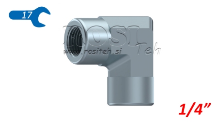 KĄT HYDRAULICZNY 90° KRÓTKI ŻEŃSKI-ŻEŃSKI 1/4