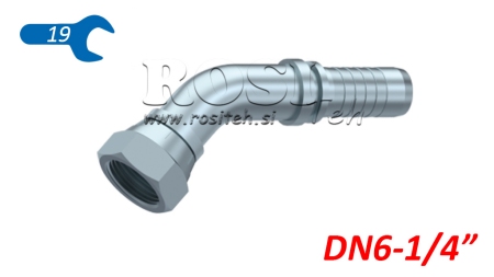 HYDRAULISK ANSLUTNING BSP HON ELBOW 45° DN6-1/4
