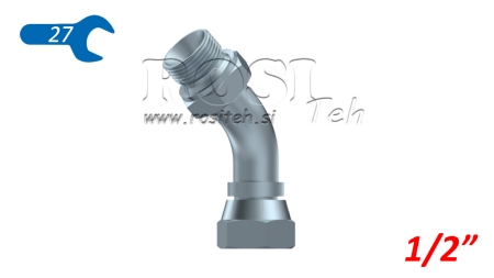 HYDRAULIK KNIE 45° BSP MÄNNLICH-WEIBLICH 1/2