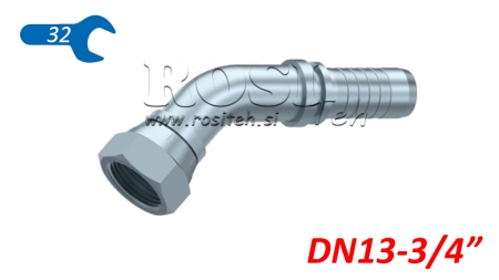 HYDRAULISK ANSLUTNING BSP HON ELBOW 45° DN13-3/4