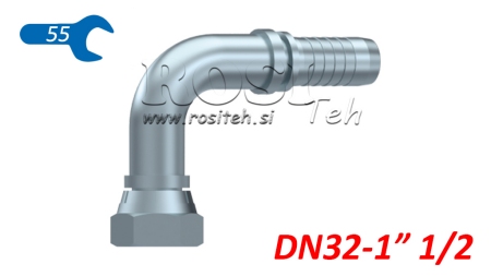 HYDRAULISCHER ANSCHLUSS BSP WEIBLICH KNIE 90° DN32-1 1/2