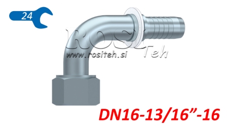 HIDRAULIČNI PRIKLJUČAK DKORFS ŽENSKI KOLJENO 90° DN16-13/16-16