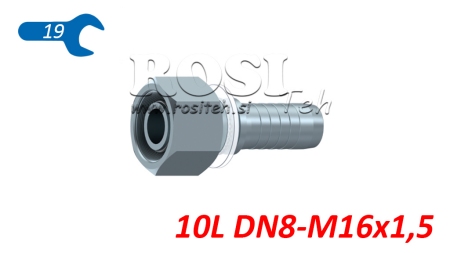HYDRAULIC FITTING DKOL 10 L FEMALE DN8-M16X1.5