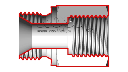 HYDRAULIKADAPTER MÄNNLICH-WEIBLICH 3/8-16x1,5