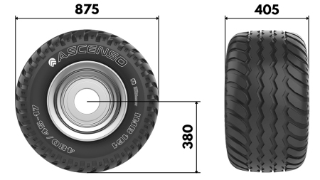 400/60-15,5 ANHÄNGERREIFE AW708 14pl MIT FELGE 13,00X15,5