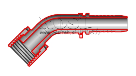 POŁĄCZENIE HYDRAULICZNE DKORFS ŻEŃSKI ŁUK 45° DN25-1 3/16-12