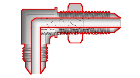 HYDRAULISCHE DOPPELSCHRAUBE AGJ JIC74°- 90°KNIE 7/8