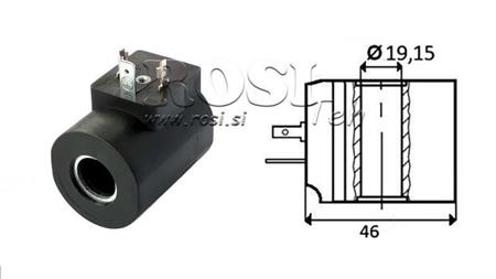 ELEKTROMAGNETSPULE 12VDC -M19-12DC - fi 19,5mm-56mm 33W IP65