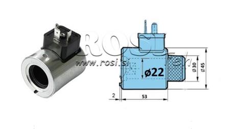 ELEKTROMAGNETSPULE 24V DC FÜR VENTIL CETOP - fi 22mm-53mm 29W