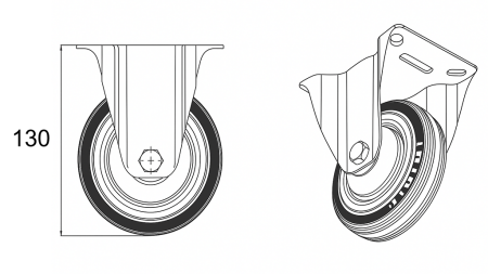 RAD 100mm MIT FESTEM FUSS