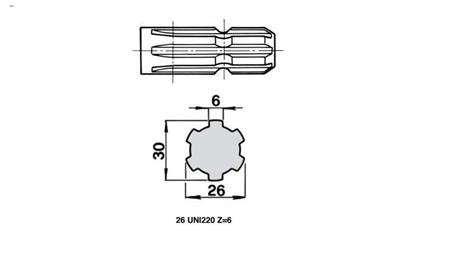 ATTACCAMENTO CARDANICO 1''3/8 -26 uni 220