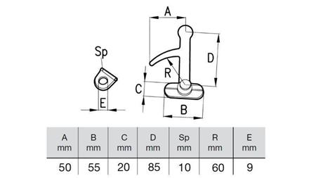 LATCH CLOSURE TYPE LEGERA SMALL RIGHT