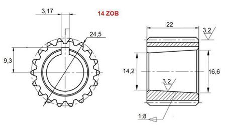 FOGAS KERÉK PTO GR.2 Z14