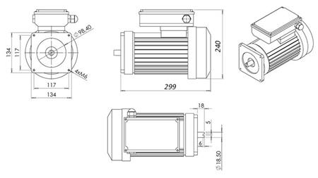 NADOMESTNI MOTOR ZA HIDRAVLIČNI AGREGAT 230V 1,5kW