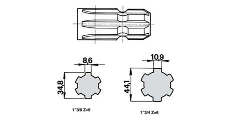 PTO SHAFT EXTENSION 1''3/8 to 1''3/4