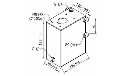 BEHÄLTER 1L FÜR HANDPUMPE - Maße