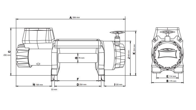 12 V ELECTRIC WINCH DWH 15000 HD - 6803 kg