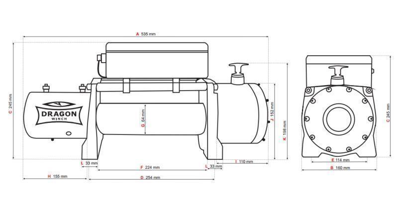 24 V ELEKTRISCHER WINSCH DWM 12000 HD - 5443 kg