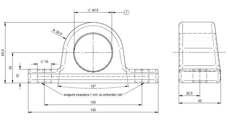 SUPPORT POUR CYLINDRE TÉLESCOPIQUE FI40
