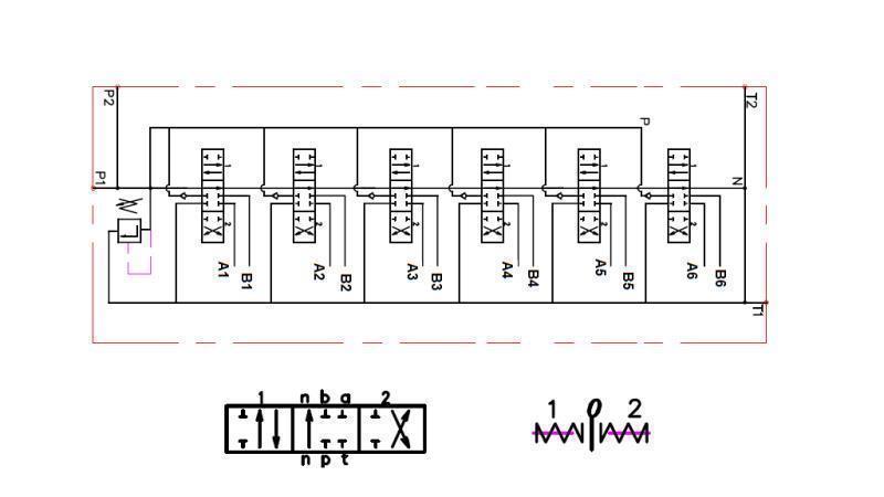 HIDRAULIKUS VEZÉRLŐTÖMB 6xP40 + 2x JOYSTIC