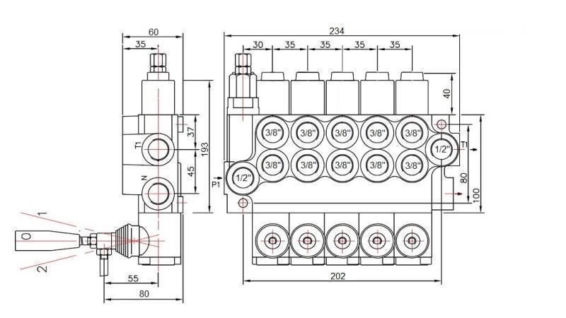 HYDRAULIKVENTIL 5xP40