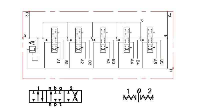 HIDRAULIKUS VEZÉRLŐ TÖMB 5xP80 + 2x JOYSTIC