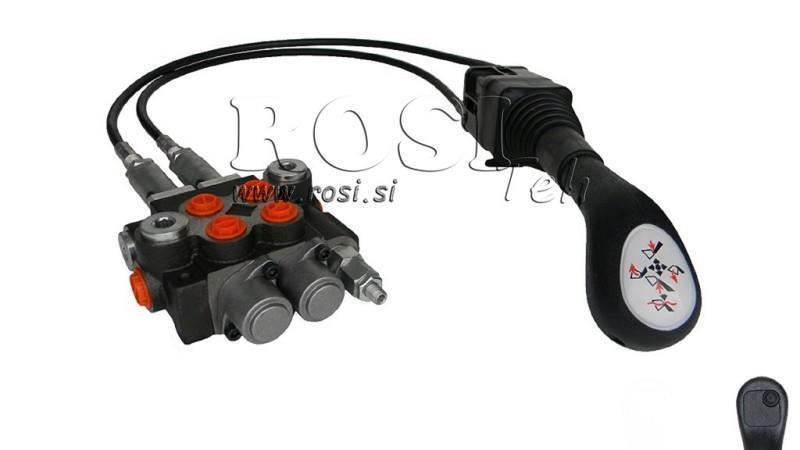 JOYSTICK  1x TASTE MIT SEIL 3 met. UND HYDRAULIKVENTIL 2xP40 lit.