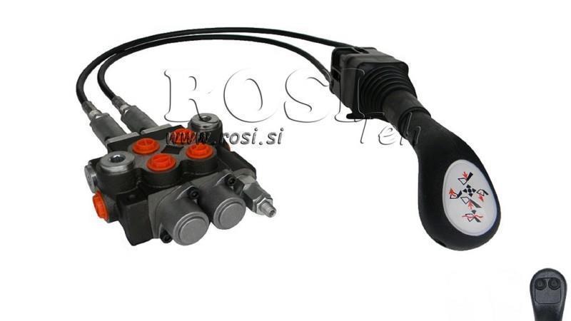 JOYSTICK  2x BUTTON WITH BRAIDED CABLE 2,5 met. AND HYDRAULIC VALVE 2xP40 lit.