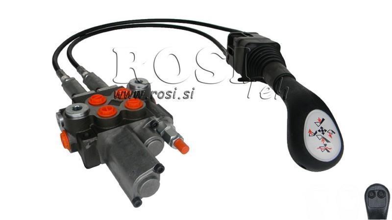 JOYSTICK  2x BUTTON WITH BRAIDED CABLE 2,5 met. AND HYDRAULIC VALVE 2xP40 lit.+ FLOATING